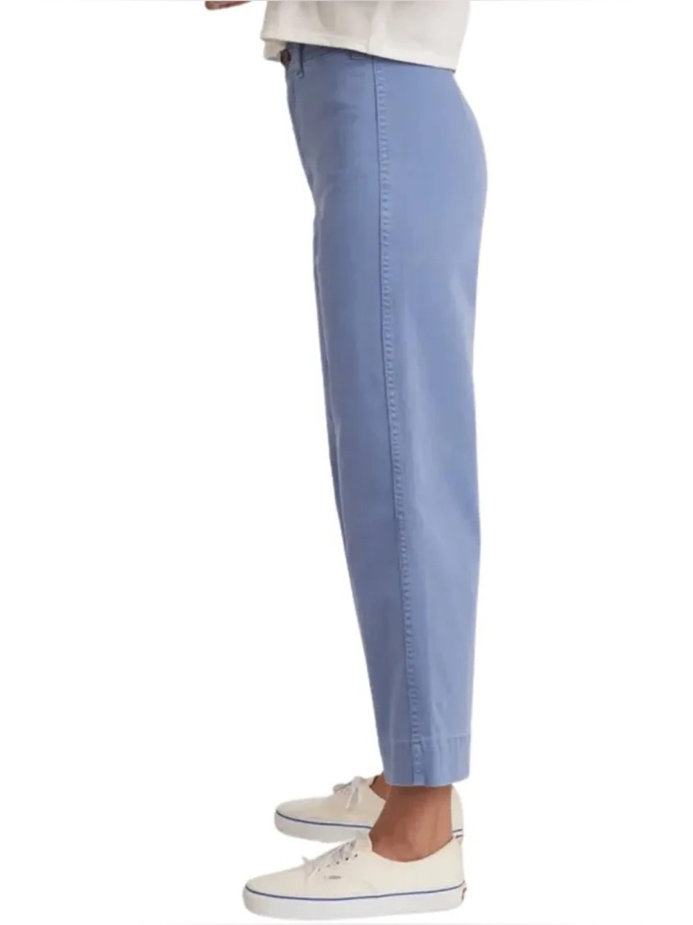 Marine Layer Bridget Wide Leg Crop Pants Blue Size 10 High Rise Cotton Blend - Picture 3 of 10